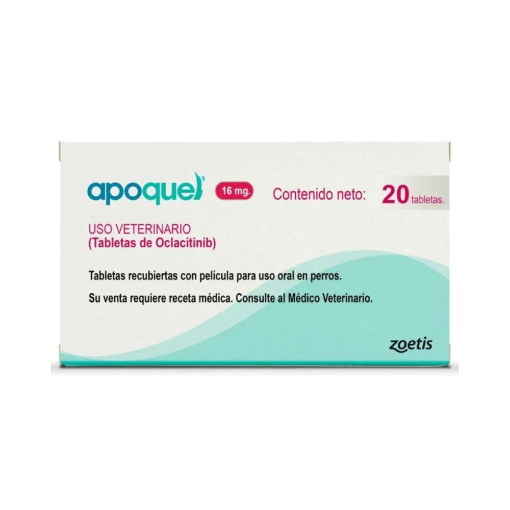 Foto de referencia: Zoetis Apoquel 16 mg Caja con 20 Tabletas
