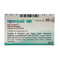 Foto de referencia: Zoetis Apoquel 3.6 mg Caja con 20 Tabletas