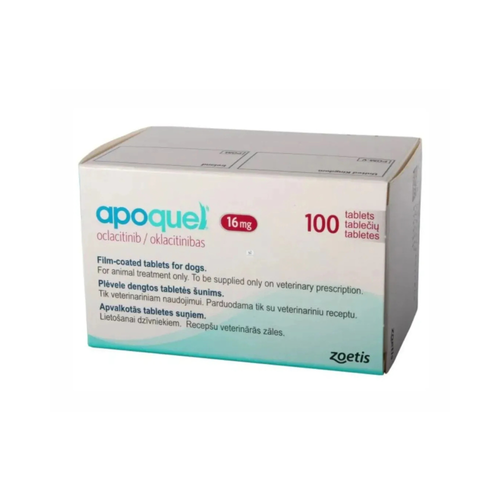 Foto de referencia: Zoetis Apoquel 16 mg Caja con 100 Tabletas