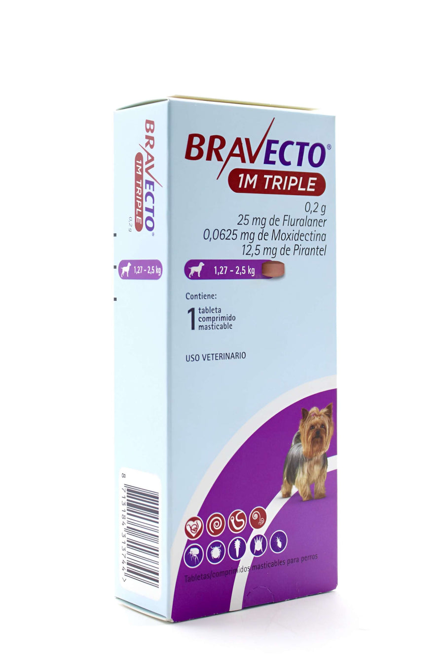 Bravecto 1 M Triple 1 Tableta 1.27-2.5 Kg
