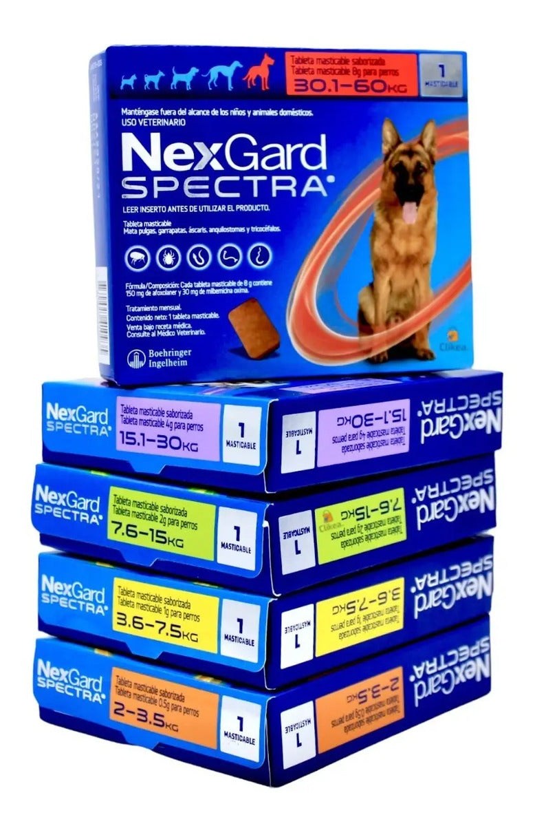 NexGard Spectra Paquete 25 Tabletas - Tamanos Mixtos