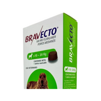 Bravecto Perro 10 a 20 kg 500 mg - 1 tableta — acercamiento a la presentación y al rango de peso impreso