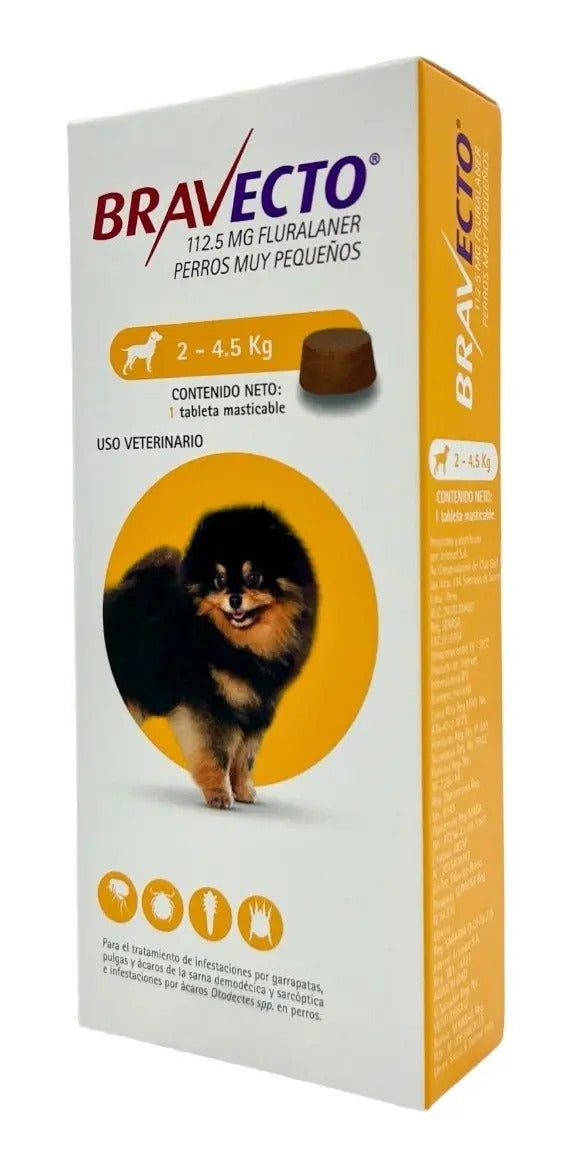 Bravecto Perro 2 a 4.5 kg - 1 tableta