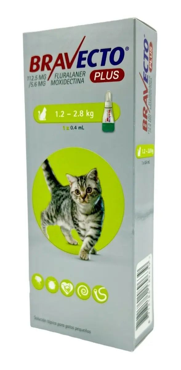 Bravecto Plus Gato 1.2 a 2.8 kg - pipeta 0.4 ml