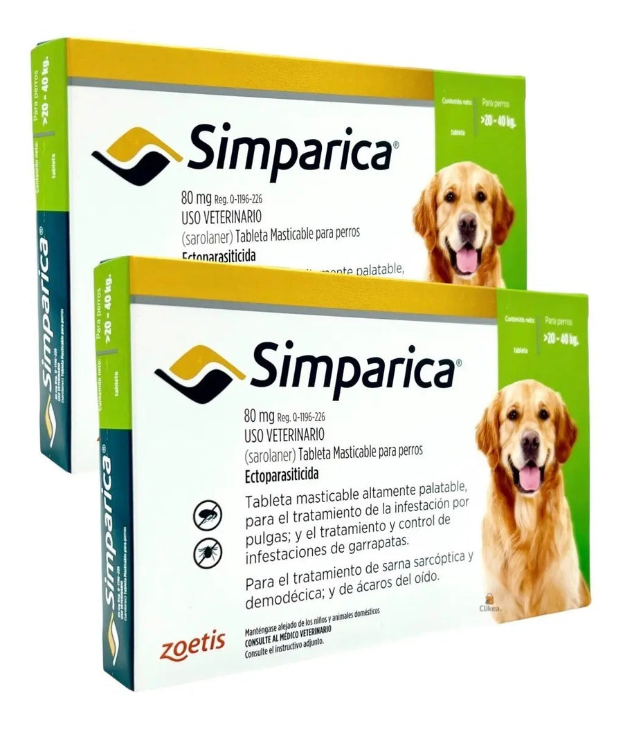 Simparica Perro 20 a 40 kg - 6 tabletas