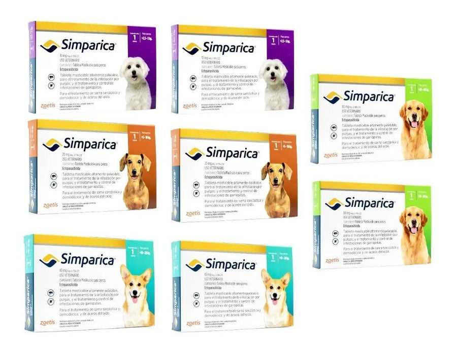 Simparica Surtido Perros 8 Tabletas - 2 de cada talla