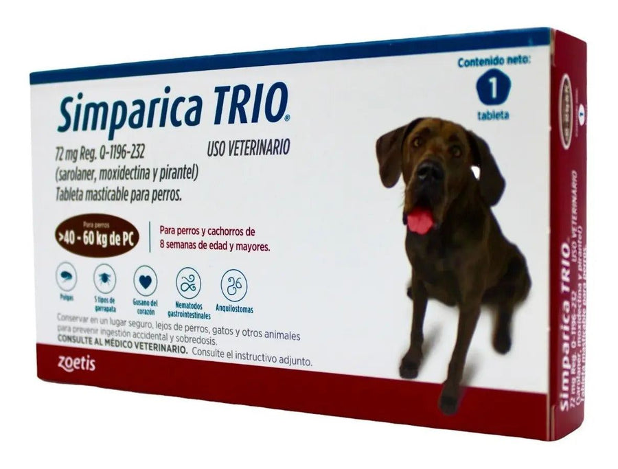 Simparica Trio 1 Tableta para Perros 40-60 Kg