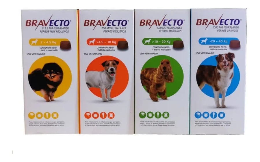 Bravecto Perro Paquete 5 Tabletas - talla a elegir
