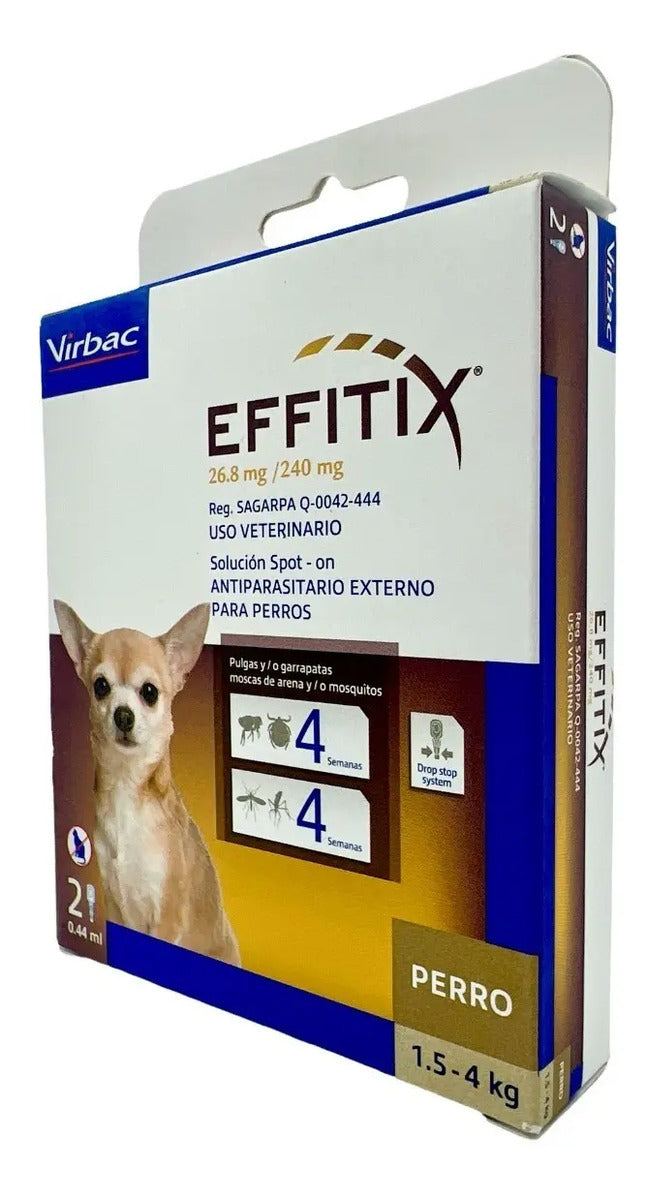 Effitix Virbac 2 Pipetas Perro 1.5 a 4 kg