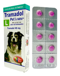 Tramadol Pets NRV L Norvet Tramadol 40 mg Perro Grande - 10 tabletas