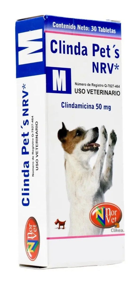 Clinda Pets NRV M Norvet Clindamicina 50 mg Perro 10 kg - 30 tabletas