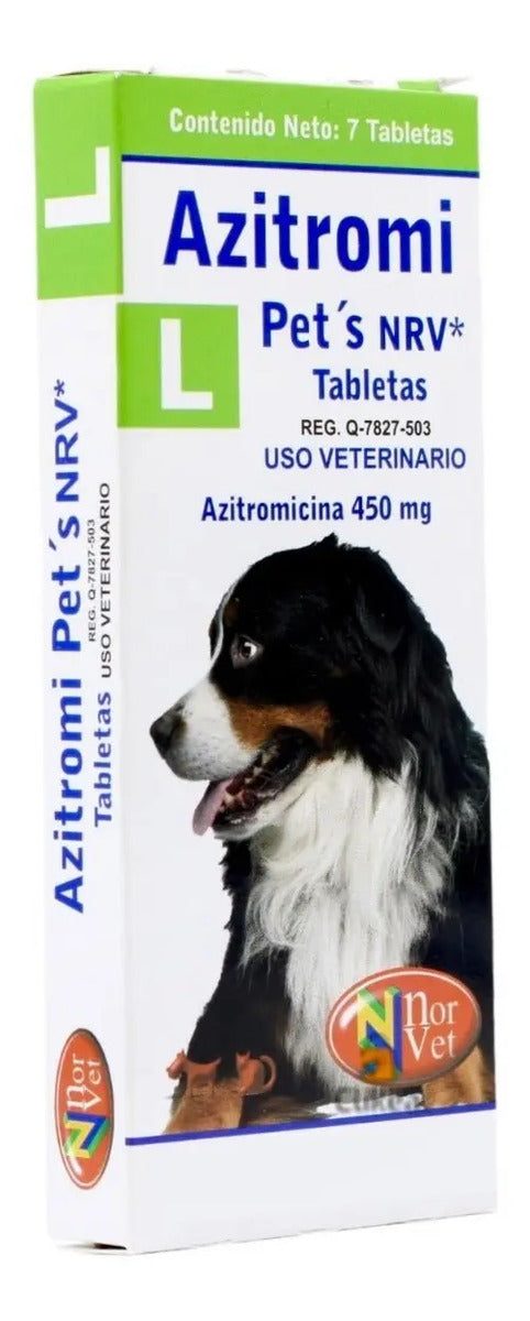 Azitromi Pets NRV L Norvet Azitromicina 450 mg Perros y Gatos - 7 tabletas