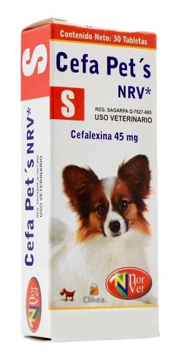 Cefa Pets NRV S Norvet Cefalexina 45 mg Perro - 30 tabletas