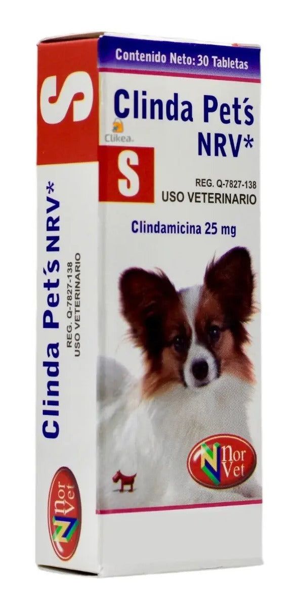 Clinda Pets NRV S Norvet Clindamicina 25 mg Perros y Gatos - 30 tabletas