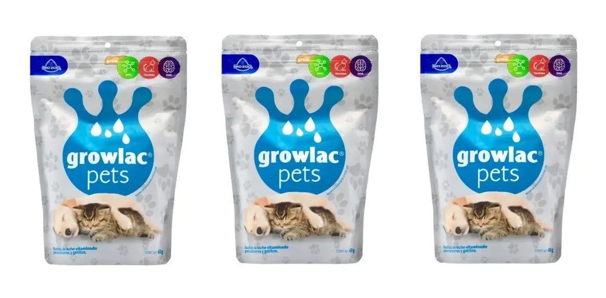 Growlac Pets Bio Zoo Sustituto de Leche 3 x 450 g Perros y Gatos
