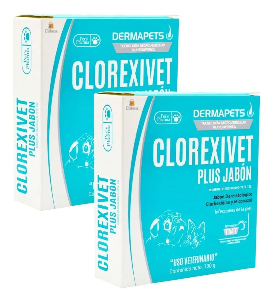 Paquete Clorexivet Plus Dermapets Jabon 100 g - 2 piezas