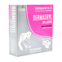 Dermatryl Spa Dermapets Jabon 100 g Extractos Naturales — caja completa sobre fondo blanco