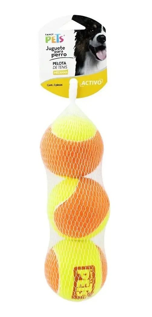 Fancy Pets Pelotas de Tenis Medianas para Perro - 3 piezas