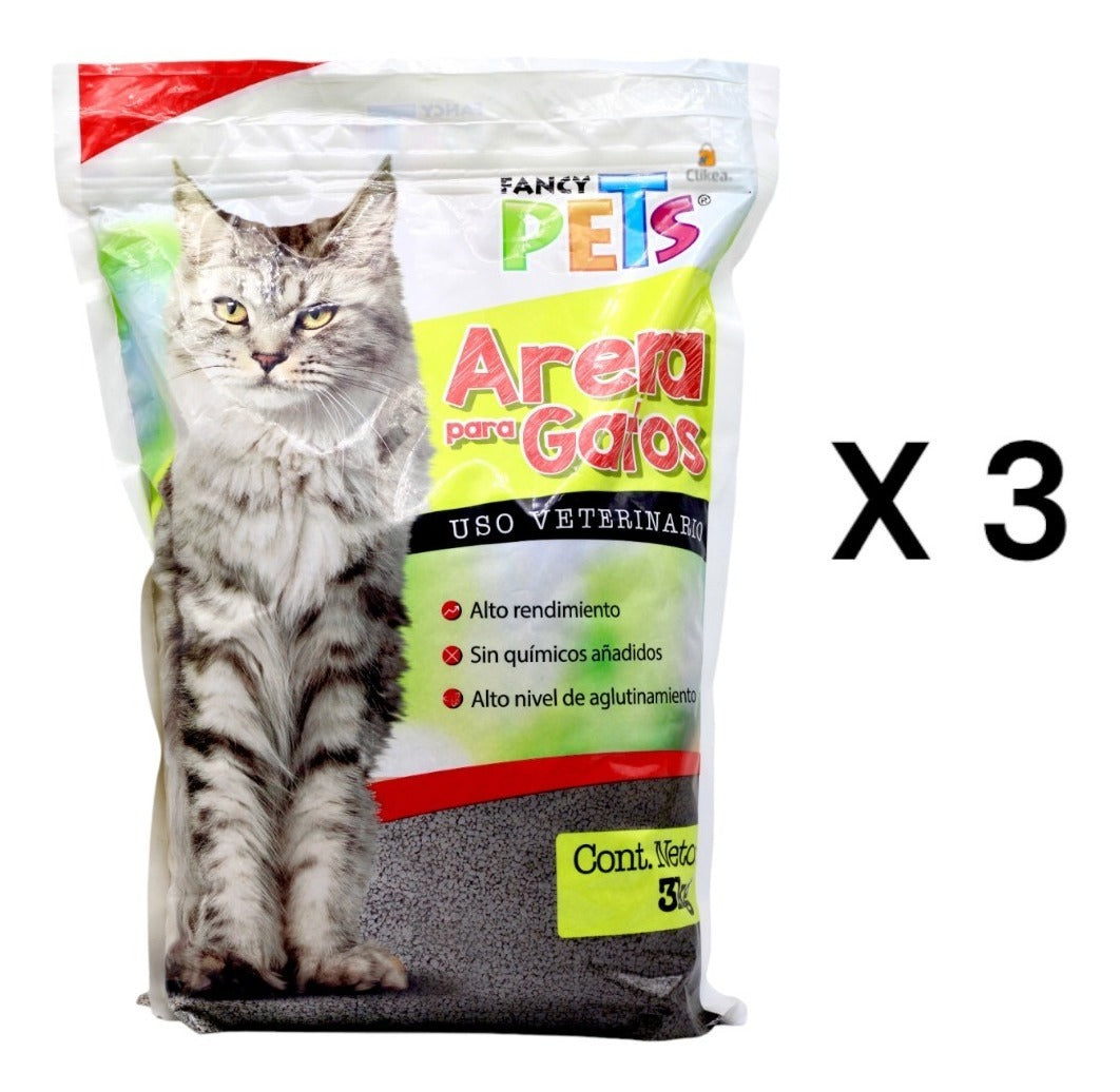 Paquete Arena para Gato Fancy Pets 3 x 3 kg