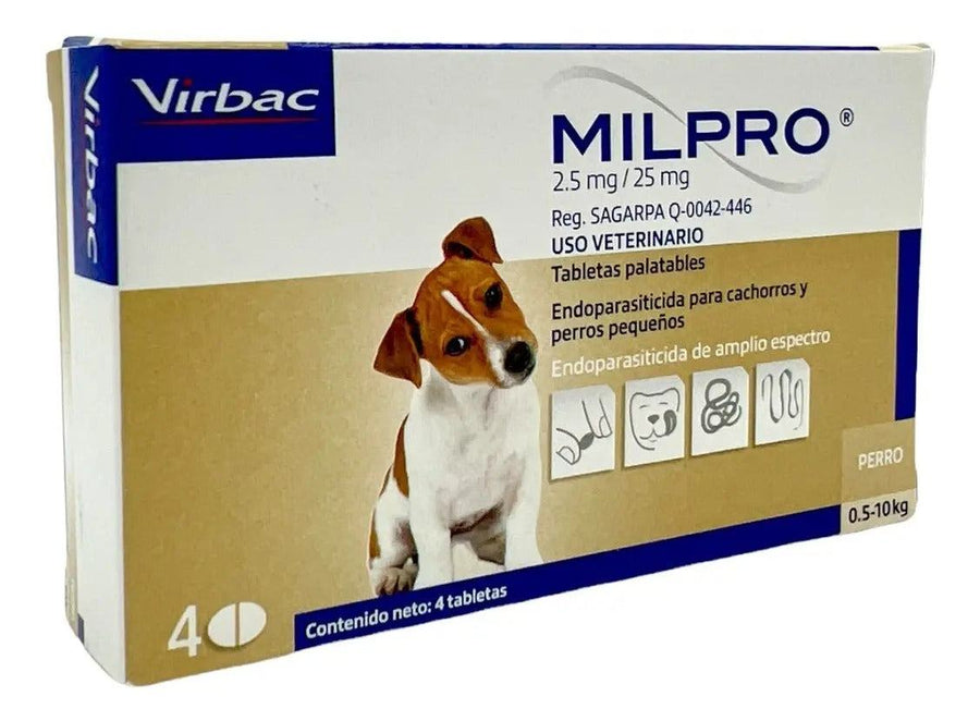 Virbac Milpro Desparasitante Perro Menor 10 kg 4 tabletas
