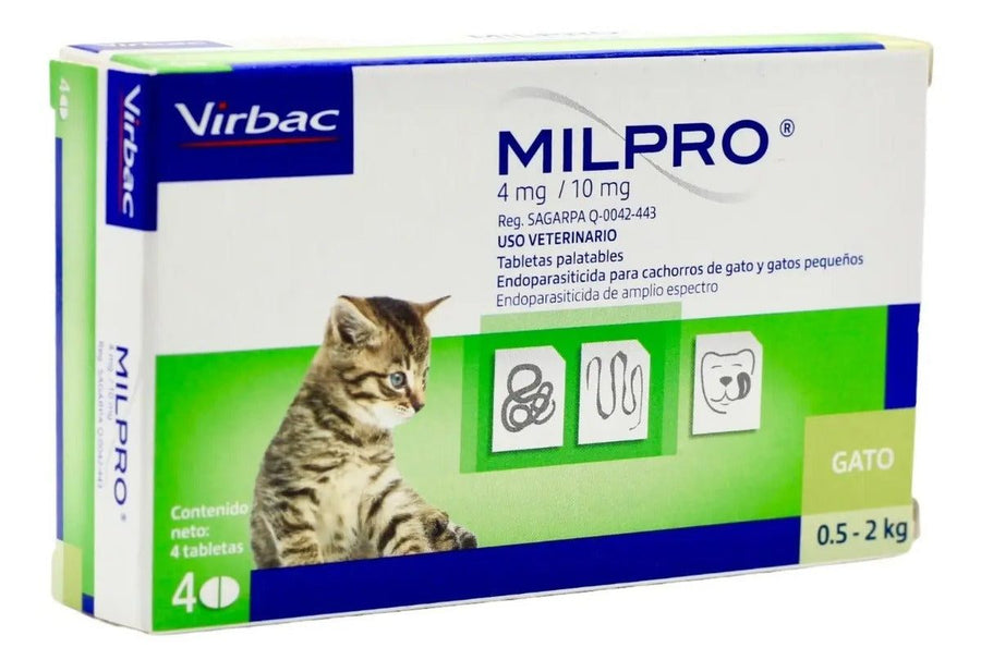 Virbac Milpro Gato Menor a 2 kg 4 Tabletas