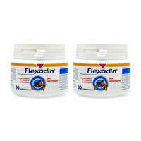 Flexadin Vetoquinol — 2 frascos completos de 30 comprimidos sobre fondo blanco