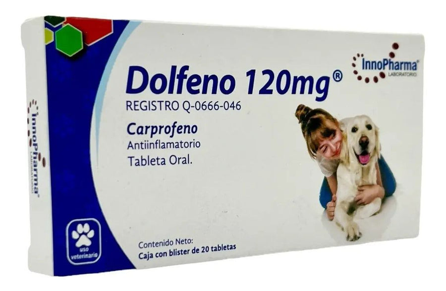 Inno Pharma Dolfeno Carprofeno 120 mg 20 Tabletas Perro