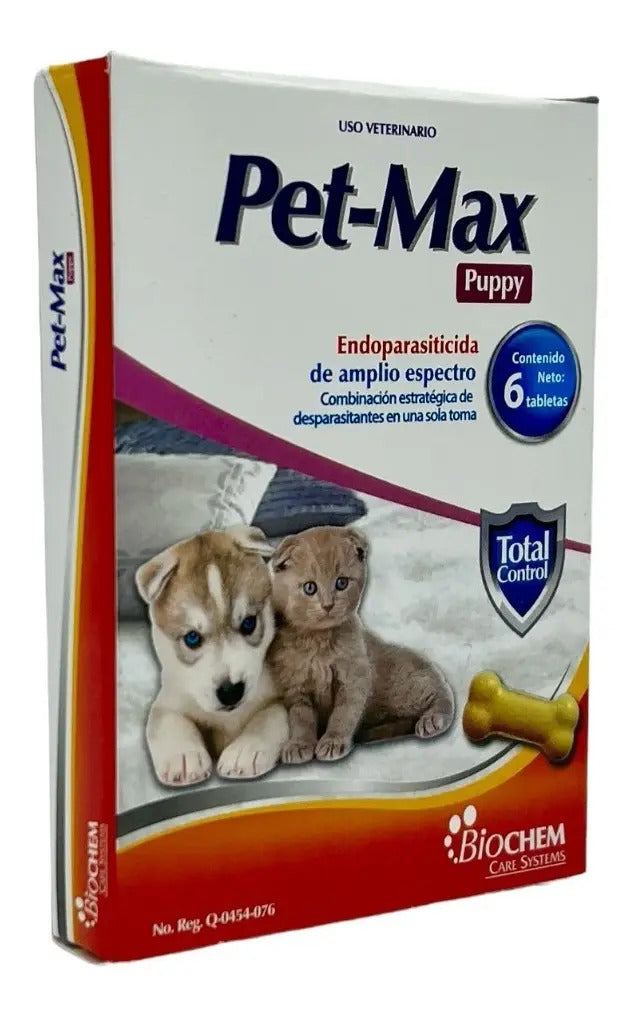 Petmax Puppy Desparasitante 6 Tabletas Perro y Gato