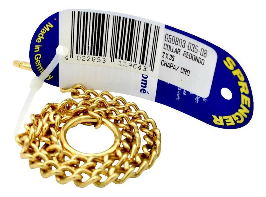 Cadena de Adiestramiento para Perro Chapa Oro 2 x 35 cm