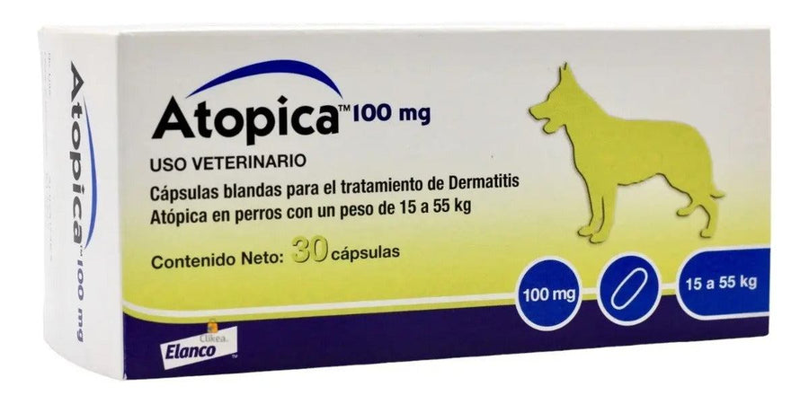 Atopica Elanco 100 mg para Perros 15-55 kg - 30 Tabletas
