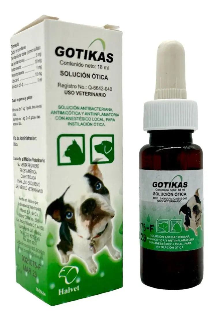 Gotikas Halvet Solucion Otica para Perros y Gatos 18 ml