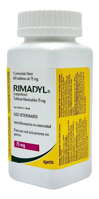 Rimadyl Zoetis Carprofeno 75 mg para Perros - 60 Tabletas