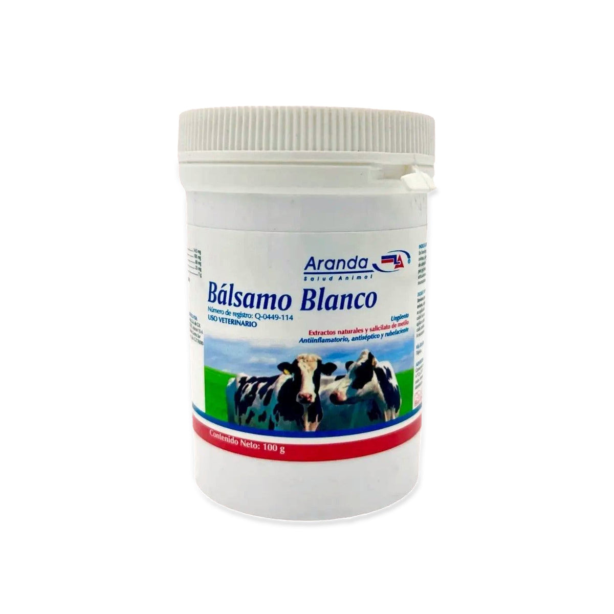 Aranda Bálsamo Blanco 100 g, envase completo con etiqueta y cierre originales; iluminación corregida sobre fondo blanco.