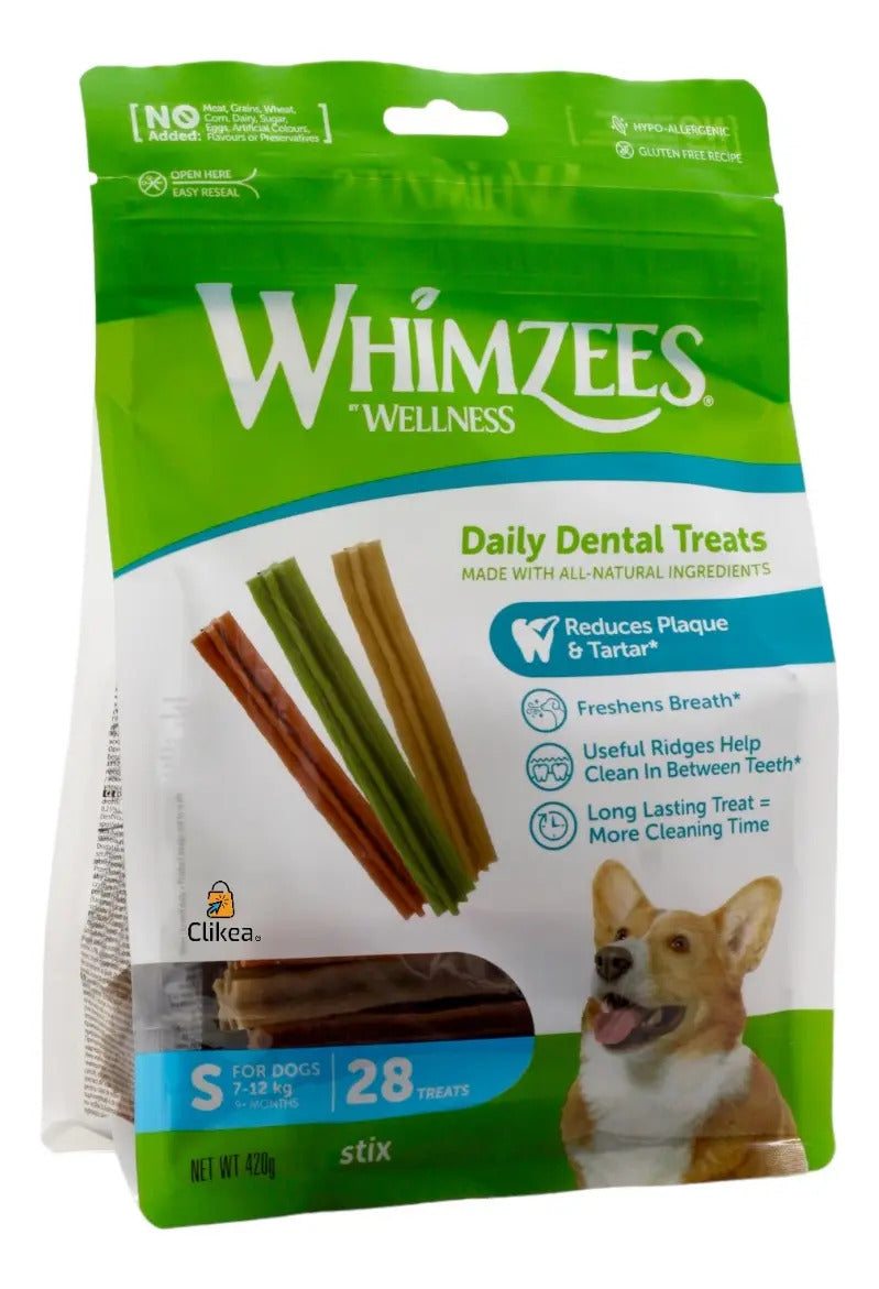 Whimzees Palitos S Perro 7 a 12 kg - 28 pz