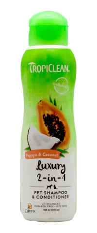 TropiClean Shampoo y Acondicionador Papaya Coco 355 ml