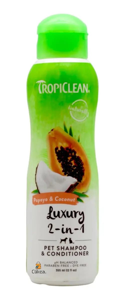 TropiClean Shampoo y Acondicionador Papaya Coco 355 ml