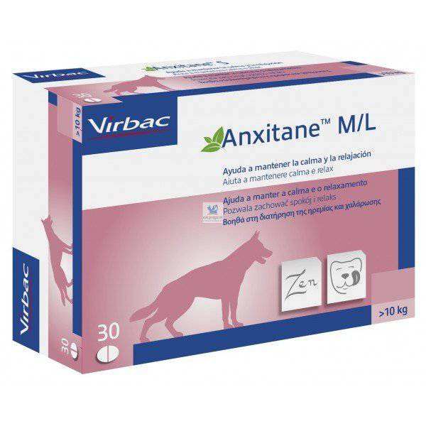 Anxitane M/L Virbac Para Perros Mayores de 10 kg 30 Tabletas