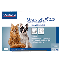 Chondroflex 225 mg Virbac Perros Y Gatos De Hasta 15 Kg 30 Tabletas