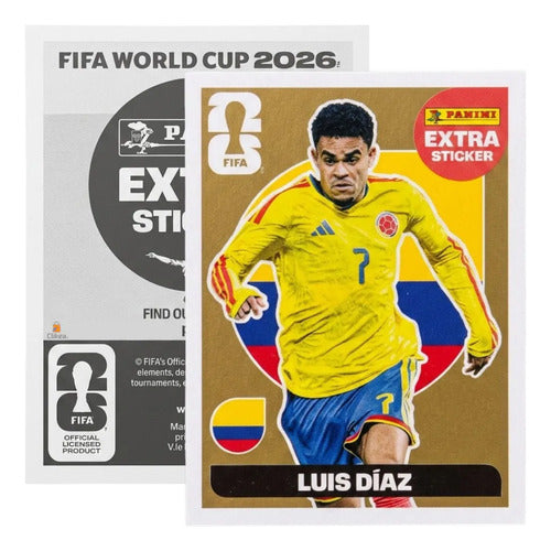 Extra Stickers Originales Panini Mundial 2026 A Elegir Luis Diaz Oro 2026