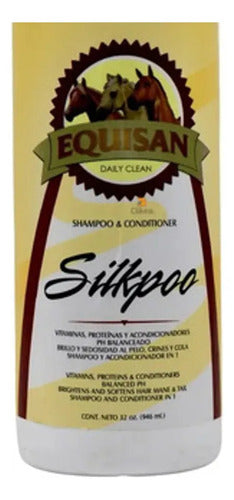 Equisan Shampoo Y Acondicionador Para Caballo Silkpoo 946 Ml