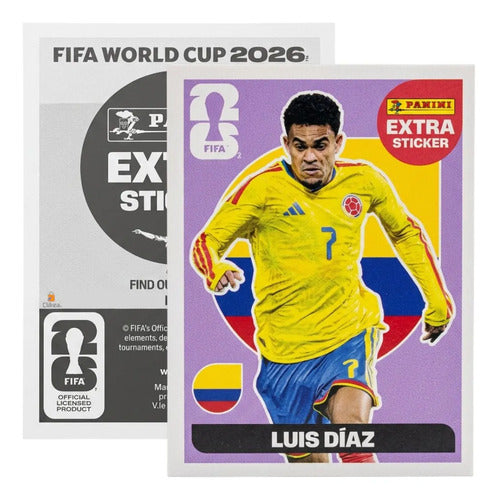 Extra Stickers Originales Panini Mundial 2026 A Elegir Luis Diaz Morado 2026
