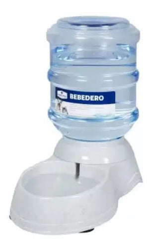 Bebedero Y Comedero Dispensador De Alimento Mascotas Perro Blanco