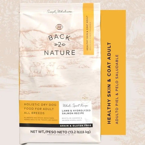 Alimento Back 2 Nature Alimento Holístico Piel Y Pelo Saludable Para Perro Adulto Todos Los Tamaños Sabor Cordero Y Salmón