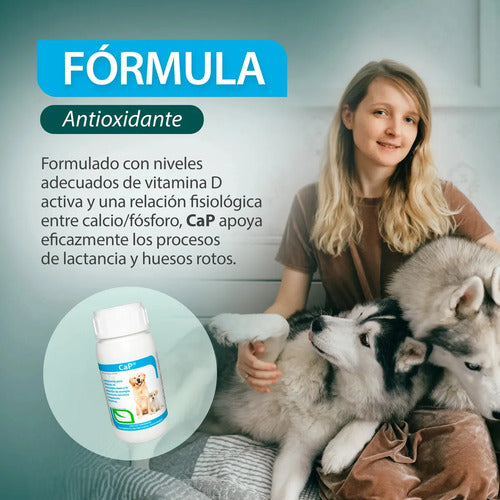 Ca-p Ruiland Vitaminas Minerales De Calcio Y Fósforo Suplemento Para Perros Frasco 60