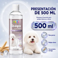 Shampoo Para Perro Essentials Pelo Blanco 500 Ml Mascotas Fragancia Coco