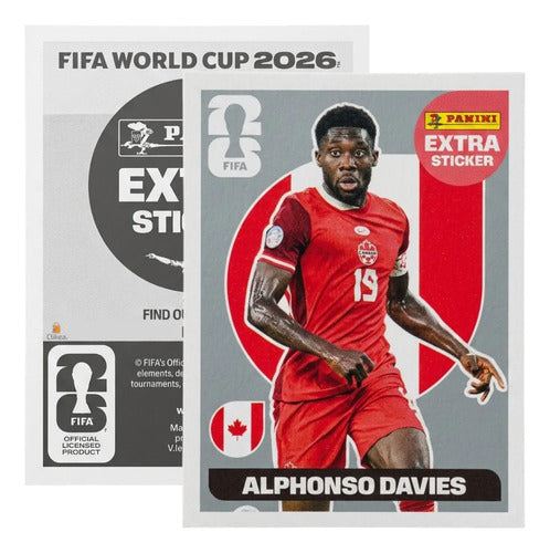 Extra Stickers Originales Panini Mundial 2026 A Elegir Alphonso Davies Plata 2026