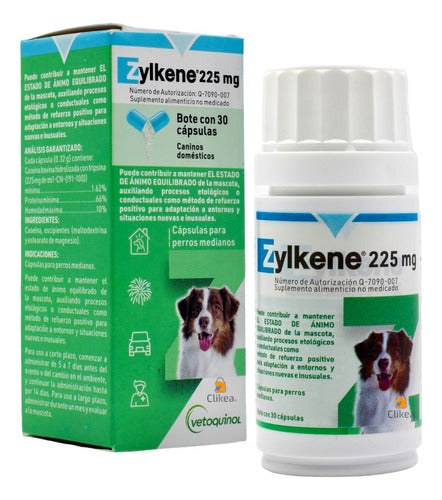 Zylkene 225 Mg 30 Caps Vetoquinol Relajante Estrés Perros