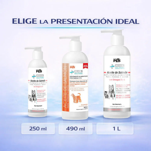 Aceite De Salmón Omega 3 Y 6 Para Perros Y Gatos 490 Ml