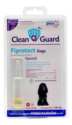 Fiprotect Dogs 11 A 20 Kg Pipeta Antipulgas 1.34 Ml Fipronil