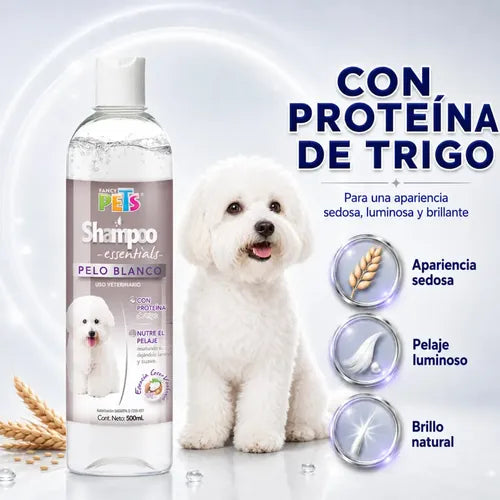 Shampoo Para Perro Essentials Pelo Blanco 500 Ml Mascotas Fragancia Coco